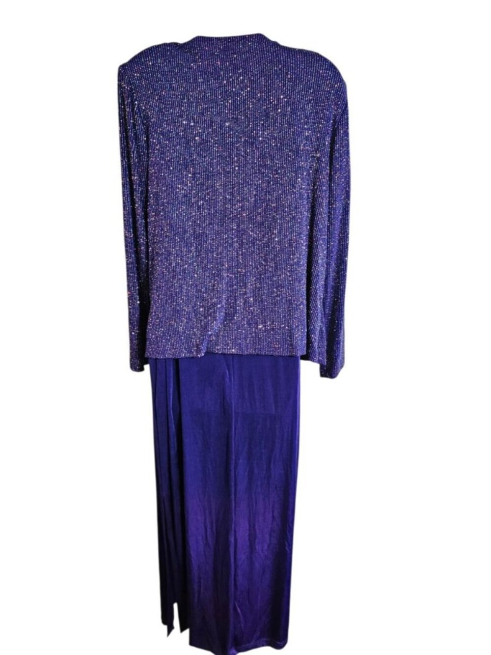 Ronni Nicole 12 Purple Glitter Tank Duster 2Pc Set Evening Archival Statement - Picture 3 of 10